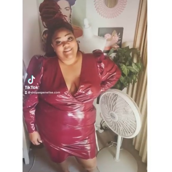 Fashion to Figure Dresses & Skirts - Plus Size 3x purple patent leather like dress